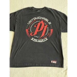 Official WWE WWF AJ Styles "P1 The Untouchable" Authentic T-shirt Size X-Large